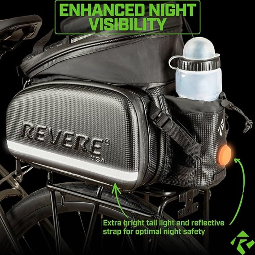 NWT! Revere Waterproof Rigid-Shell Bike Bag w/Side Panniers and Shoulder Strap